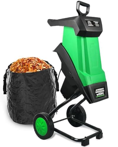 Garden Tree Branch Crusher Machine, Garden Branch Chipper, 2400W Electric Wood Chipper with 50L Collection Bag, Suitable for Garden, Backyard