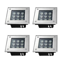 VZCOMM Outdoor Ground Light Embedded LED Landscape Lights 4 Pack IP66 Waterproof Square Pathway Lights for Driveway, Deck, Step, Garden Landscape Light, AC85-265V(Warm White,48W)