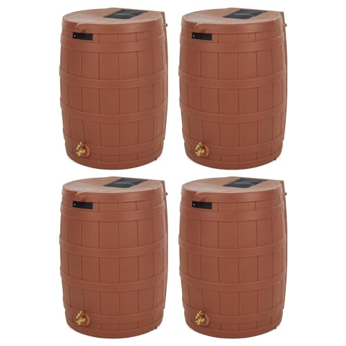 Good Ideas Rain Wizard Water Collection Barrel, 50 Gallon, Terra Cotta