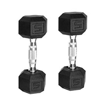 CAP Barbell Rubber Coated Dumbbell Set with Storage Rack (150-Pound) Black