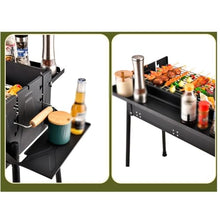 HBJWOV Outdoor Folding Barbecue Rack BBQ Charcoal Household Thickened Stainless Steel Barbecue Stove