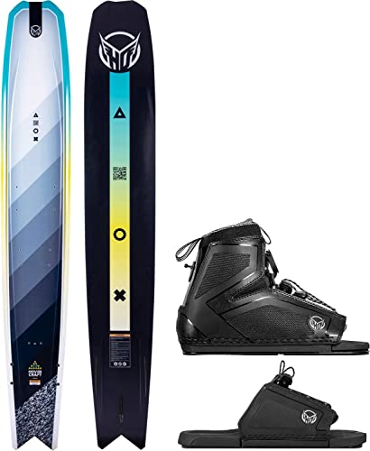 HO Hovercraft Slalom Waterskis Medium W/Stance 110 ARTP Bindings (4-8) Grey/Teal
