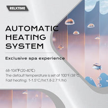 RELXTIME Inflatable Hot Tub 2-3 Person 110 Air Jets, Portable Blow Up Hottub for Backyard, Built in Heater Pump, Square Outdoor Spa, Cup Holder, 2 Filters, Black