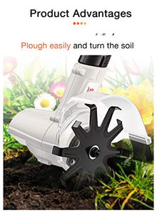 Tiller Garden Rotary Mini Cultivator Machine Cordless Garden Power Tool Portable Cultivator Soil Ripper Grass Trimmer for Gardens Vegetable Fields