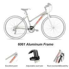 HH HILAND Hiland Hybrid Bike Shimano Drivetrain 7 Speeds 700C Wheels Silver