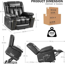 HTERWQEA Power Lift Recliner Chair with Massage & Heat for Elderly, Gray