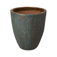Emissary 21in Teal Stoneware Round Planter