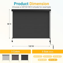 10'W x 8'H Integrated Roller Shades, Patio Sun Shade for Privacy Protection