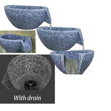 Solar-Powered Wall-Mounted Fountain, Outdoor Water Fountain,Two Right and One Front Resin Pottery, 6W Solar Panel Fountains for Patio Yard