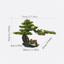 YXIANG56Q Fake Plants 28'' Artificial Plants, Chinese Style Welcome Pine Tree Indoor Potted Bonsai Plant Simulation Green Plant Decoration Home Office Living Room Porch Bonsai Tree