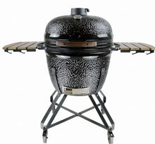 JOSOGO 26 Inch Large Outdoor BBQ Grill, European American Style Big Iron Egg Ceramic Smoker Roaste(Dark Green)