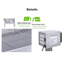 Banfluxion 110V 46'' Rotisserie Grill Roaster 15W Stainless Steel Electric Spit Roaster Charcoal or Wood BBQ Grill Roasting Machine for Roasted Pig, Lamb and Chicken 4 Revolutions Per Minute
