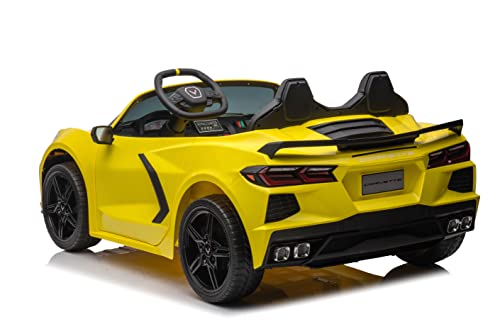 Freddo 24V Chevrolet Corvette C8 2 Seater Ride-On Car for Kids Yellow