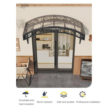 Awnings for Doors, Outdoor Door Window Awning Canopy, with PC Panel, Patio Front Overhang Protection Shelter for Entrances, Porches(Black,90x45x45 cm)