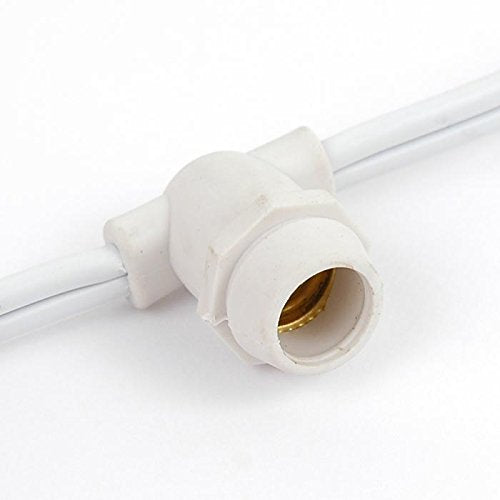 Novelty Lights 330 Feet Heavy Duty Light String, White Wire, E12 Sockets