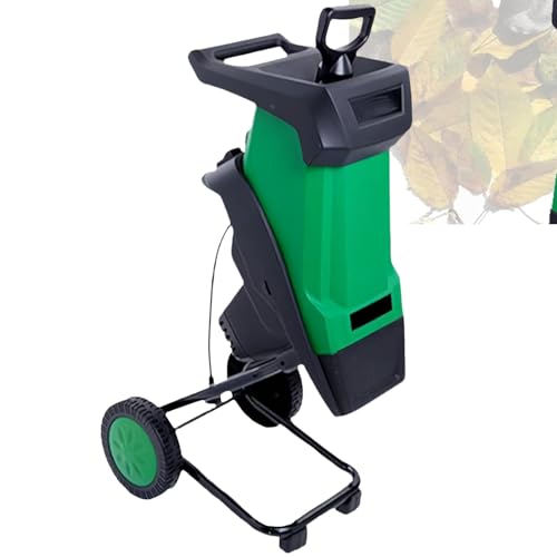 XygZythror Heavy Duty Garden Shredder Mulcher, 2400w Electric Wood Chipper & Garden Shredder, for Leaf Grinder Tree Shredder 40 Mm Cutting Diameter Green
