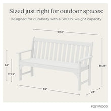 POLYWOOD Vineyard 60" Outdoor Patio Bench, White