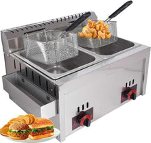 CVGfko Commercial Gas Fryer, Stainless Steel with Adjustable Firepower, Easy Clean for s, Donuts, Fish