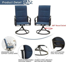 Festival Depot Patio Chairs Set of 8 Swivel Armchairs Outdoor Dining Chairs for Bistro Deck Garden (Blue), Style 2 Armchair, (B-PF20135X4-B)