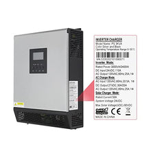 LIAMOS 3KVA Pure Sine Wave Hybrid Solar Inverter 24V Built-in PWM 50A Solar Charge Controller and AC Charger for Home Use,Enables Efficient Charging