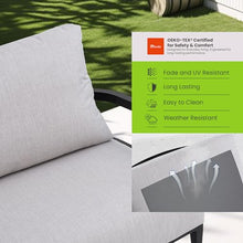 WAQINBR Outdoor Aluminum Loveseat Sofa- Fully Weld Bench Seat Sofa with Aluminum Frame and Comfort Cushion, Modern Weather-Resistant Couch for Patio, Garden, Balcony, Ember Black