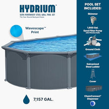 Bestway Hydrium 24' x 12' x 52" Above Ground Pool, Oval Steel Side Wall Frame Outdoor Swimming Pool Set with Sand Filter Pump, Polysphere Filtration Balls, Ladder & Accessories