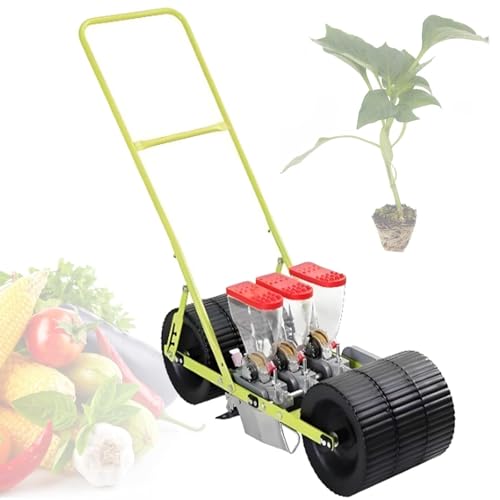 ZHIGUANYUN Manual Vegetable Seeder with Adjustable Spacing Between Plants and Rows, for Planting Leeks, Spinach, and Carrots 3ROW