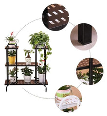 ZOCWJK Metal Plant Stand Pot Display Holder Flower Stand Shelving 3 Tier Storage Rack European Style,