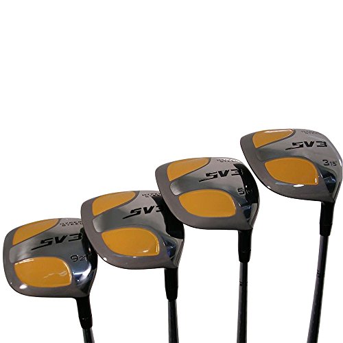 SV3 Men's Yellow Square Fairway Golf Clubs Set Right Handed Stiff Flex Graphite Shaft