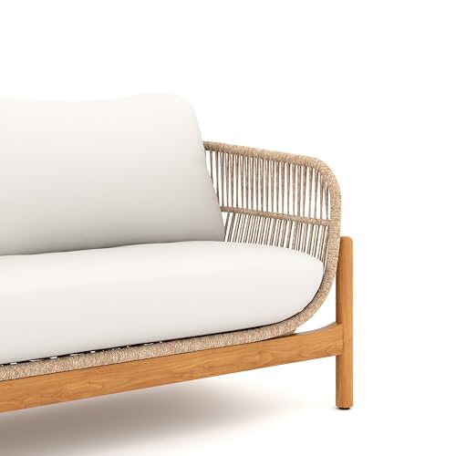 New Classic Furniture Solstice Wood Rope Patio Loveseat Beige