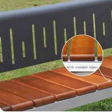yinxx240708 Heavy-Duty Outdoor Benchs Steel Bench Wooden Chair Outdoor Garden Stainless Surface for Balcony Terrace Leisure Backrest Sitting Slatted Seat for Park, Yard & Porch(Small)