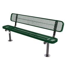 COATEDOUTDOORFURNITURE Bench, Green, Expanded, 6Ft, with Back, Surface