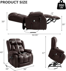 Power Lift Recliner with Heat Massage, USB for Elderly Adults