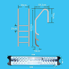 Swimming Pool Handrail 304 Stainless Steel Pool Stair Railing 42mm in Diameter for 1-1.4m Pool Entry Need to be Embedded/Silver / 155x59.2x50cm (Silver 155x59.2x50cm)