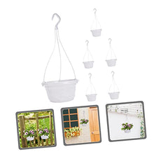 24 Sets Chain Hanging Small Planter Garden Planters Containers Pot Balcony Basket Flowerpots Pots Chlorophytum and for Wall Outdoor Plant Hooks Plants Fence Flower (Whitex4pcs 17X8.6CMx4pcs)