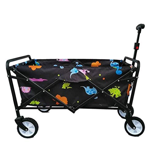 Garden Carts Garden Cart 4-Wheel Folding Trolley -Foldable Pull Wagon Hand Cart Foldable Camping Cart Portable Garden and DIY Cart – 70 kg Capacit