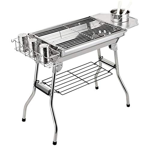 Outdoor Stainless Steel Charcoal Grill Barbecue Tool Portable Free Installation Handle Folding BBQ Cooking Grid for Park