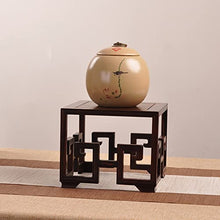 YYBOES Plant Pedestal Stand Indoor Plant Rack Square Bonsai Base Teapot Strange Stone Relief Jade Base Flower Pot Shelf, Two Sizes Pedestal Stands for Display