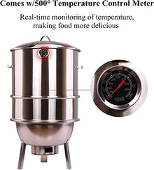 NEWCES Safety Certification Detachable Barbecue Grill Stainless Steel Grills Multi-Layer Charcoal Barbecues Outdoor Smoker BBQ for Picnic Garden Terrace Camping Travel