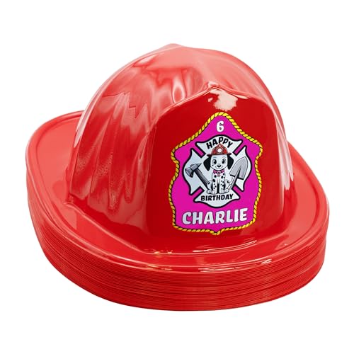 Kenco Kids Customizable Plastic Firefighter Hats Red