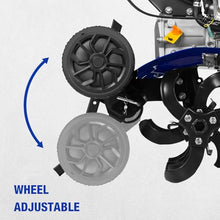 BILT HARD 24'' 99cc 4-Cycle Gas Tiller Cultivator, Variable Width Front Rotating Tines Tiller, 11.8'' Max Working Depth, Adjustable Handle & Wheels Rototiller for Weeding, Cultivating, Digging