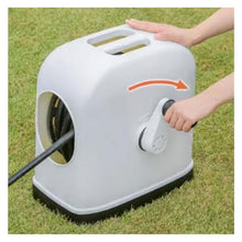 Hose Holder, Portable 30M/100FT Hose Reel Box with Hose, Hose Reel Cart with Handle, Complete with Hose Guide, Nozzle, Fittings and Accessories, Easy for Garden Cleaning and Watering, Car Washing ,for