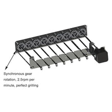 Electric Shish Grill Kabob Set, Stainless Steel Automatic Rotating Skewer Turner with 9pcs Skewers, Rotating Gear Design, High Torque, BBQ Grill Rack for Outdoor Camping