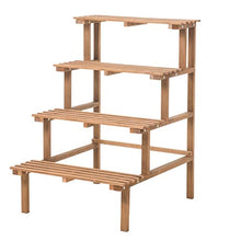 ZOCWJK Plant standUpgrade Flower Stand Holder Balcony Solid Wood Rectangular Plant Shelf Multi-Layer Retro Flower Shelf Ladder Floor Type Flower Pot Shelf Plant Stand,