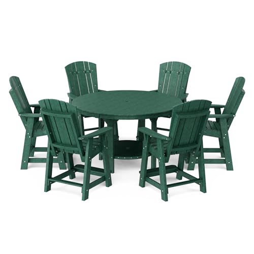 Wildridge® Heritage 60” Pub Table Set, Turf Green - Outdoor All-Weather Poly Furniture for Patio, Porch, Deck
