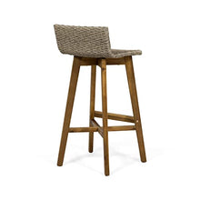 Christopher Knight Home La Brea Outdoor Acacia Wood and Wicker Barstools (Set of 4), Light Brown and Teak