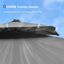 OROTLECT 9' x 12' Rectangular Double Top Cantilever TiltIng Umbrella With Base And 360° Rotation,Gray