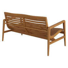 Modway Hayden 56 Inch Outdoor Teak Wood Loveseat in Natural - Mid-Century Modern Slatted 2-Seater Patio Bench Sofa for Deck, Garden, Pool, Porch