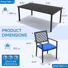 7 Piece Outdoor Dining Set with 6 Dining Chairs for Deck Garden Poolside