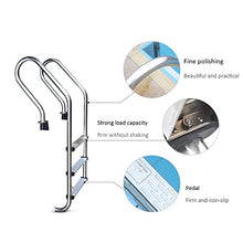 ZCBYBT 304 Stainless Steel Non-Slip Swimming Pool Ladder, Load-Bearing 200Kg, Suitable for Indoor/Outdoor Swimming Pool Water Park,Pink,3 Step